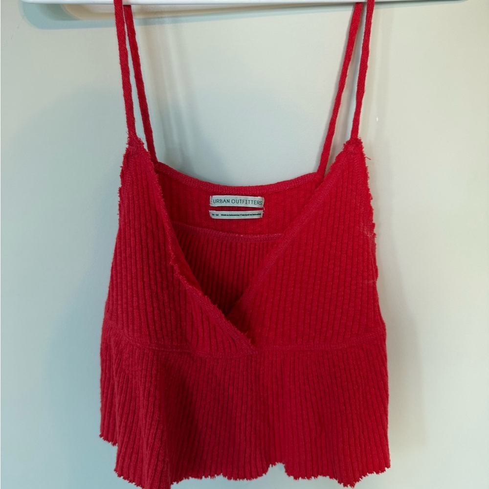 Urban Outfitters Red Knit Crop Top